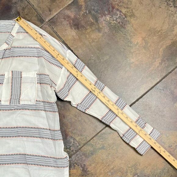 Old Navy Linen Look Strip Thin V-neck Top XL - Picture 7 of 12